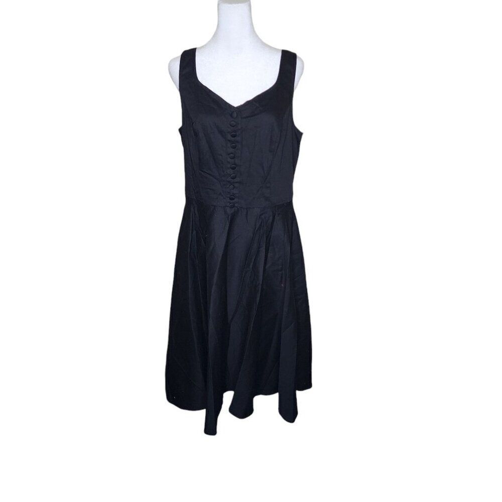 NEW Belle Poque Sleeveless Bouffant Retro Swing Dress Womens XL Black